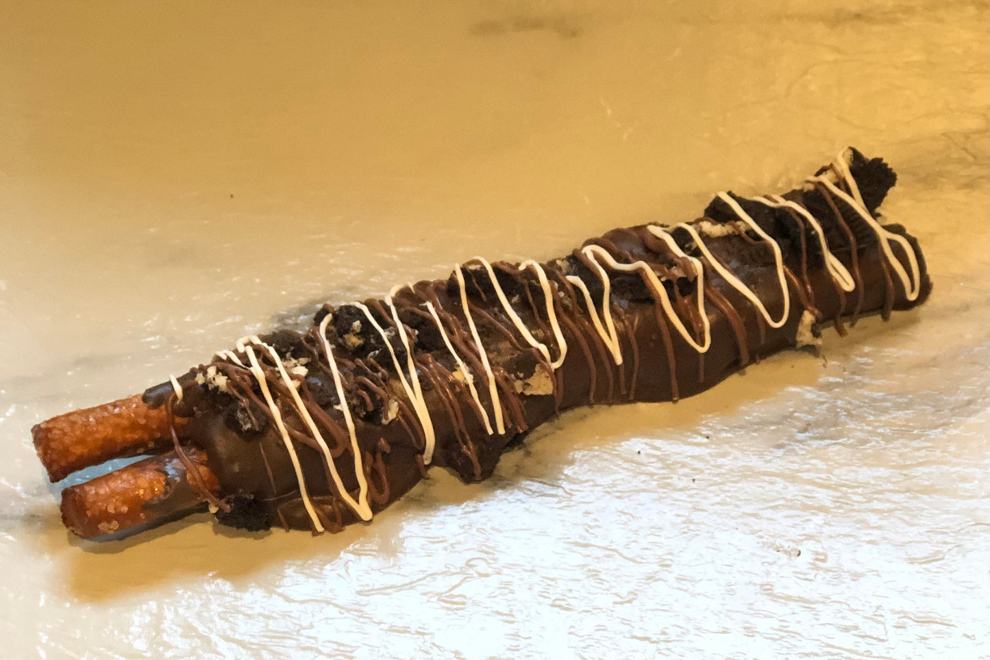 Double Dark Chocolate Caramel Oreo Pretzel