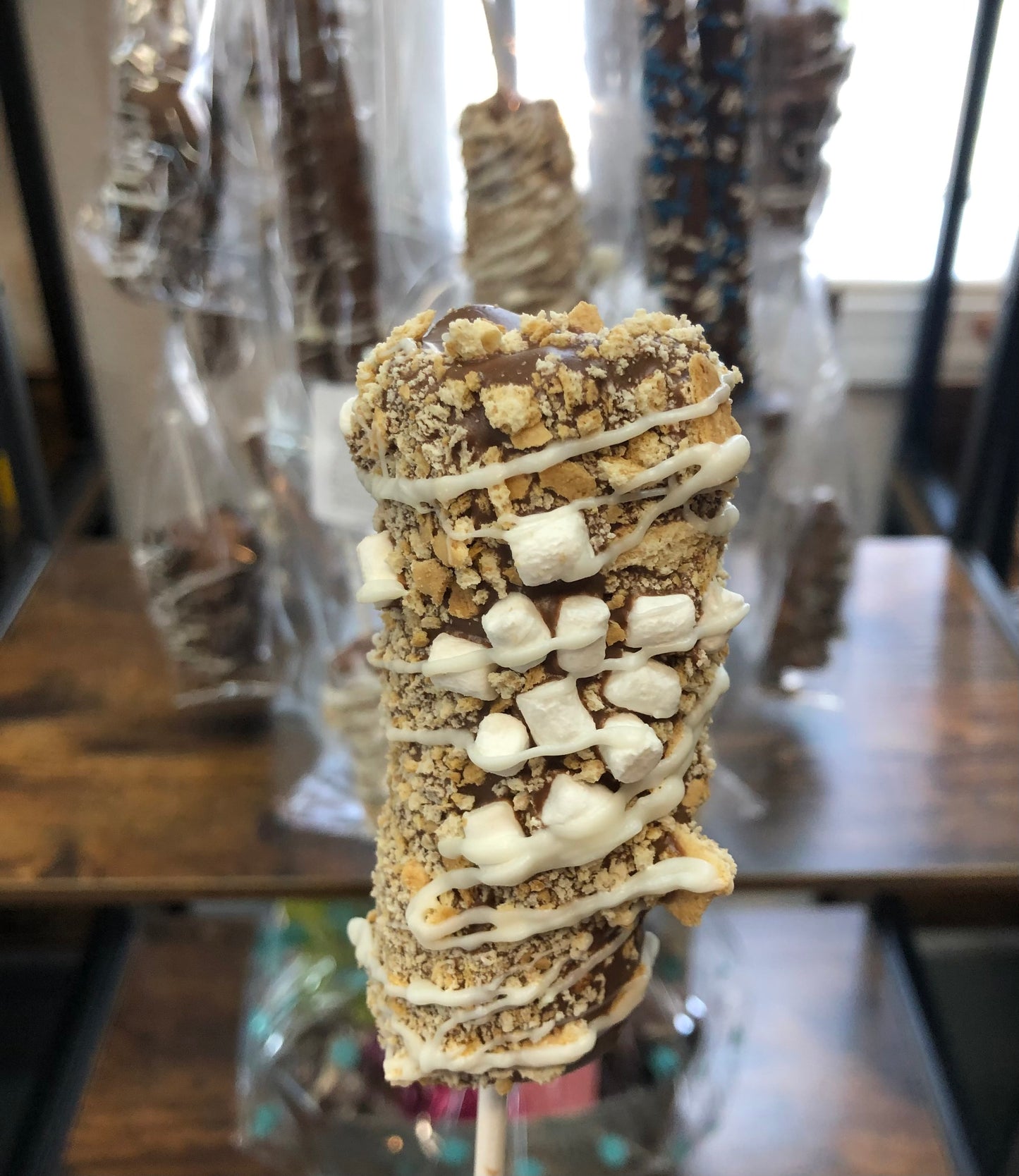 Triple Decker S'mores Marshmallow Pops