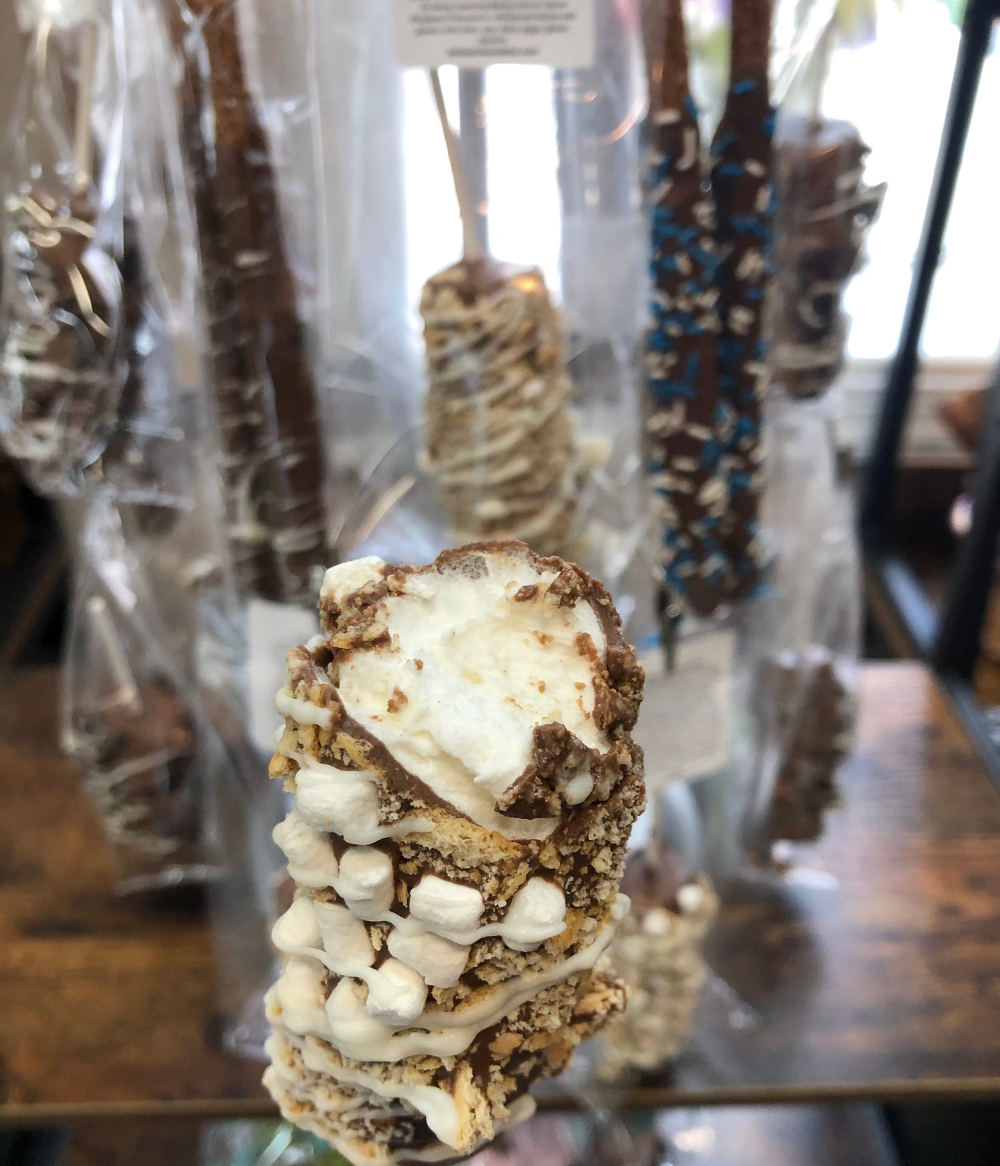 Triple Decker S'mores Marshmallow Pops