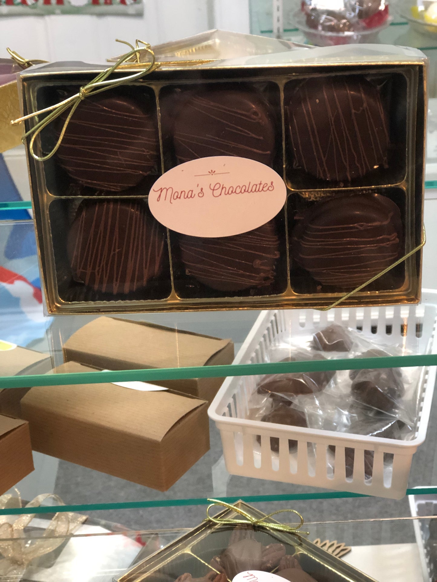 Six Chocolate Dipped Sandwich Cookies Gift Box