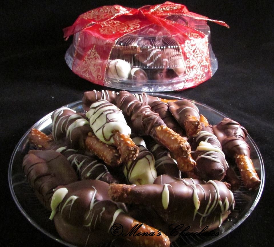 Chocolate Caramel Pretzel Platter Tray Gift
