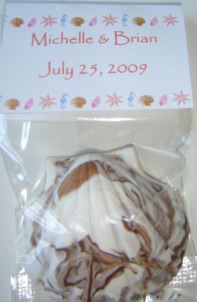 Beach Themed Seashell Chocolate Wedding Favor